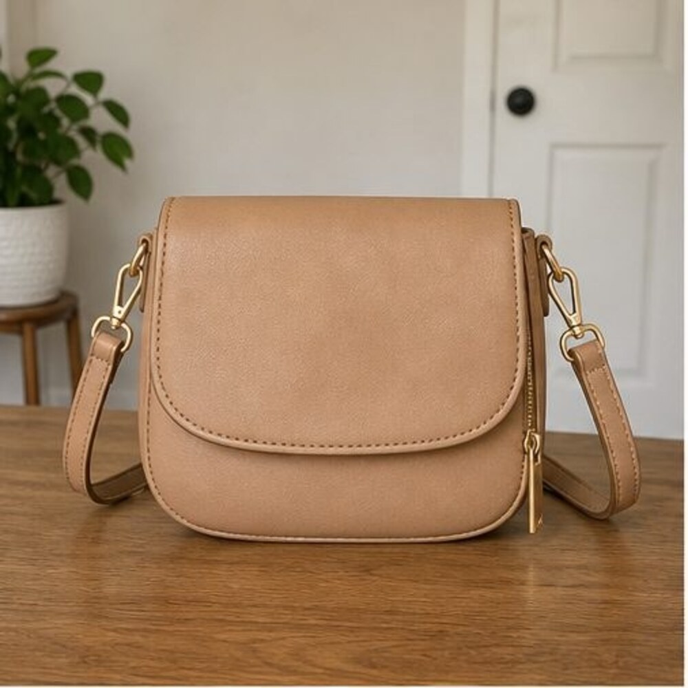 Camel Faux Leather Bag